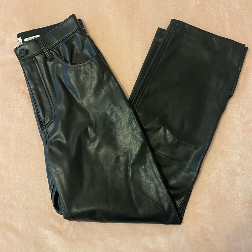 Abercrombie Vegan Leather 90s Straight Pant